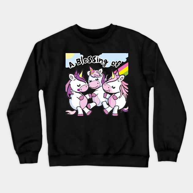 Blessing of Unicorns Crewneck Sweatshirt by Dunkel